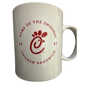 Chick-Fil-A 12 Oz Coffee Mug/Cup "1967" White & Red With Raised Design Excellent